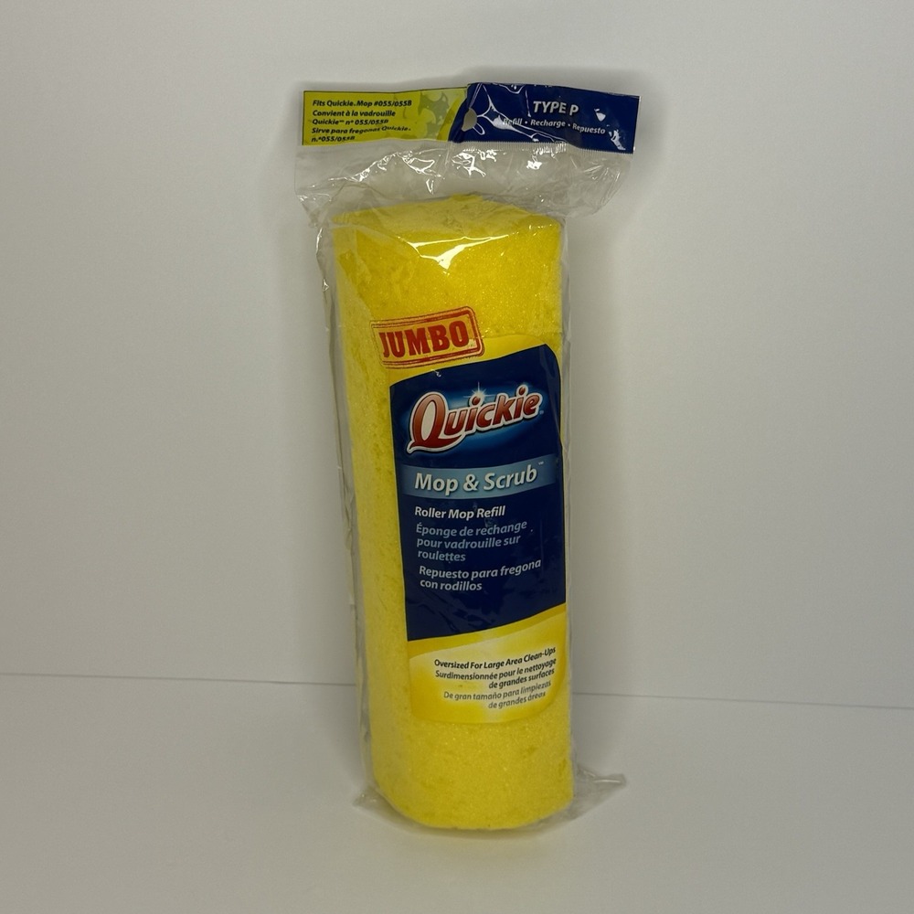 Quickie Jumbo Mop & Scrub Roller Mop Refill Type P Fits 055/055B New Sealed